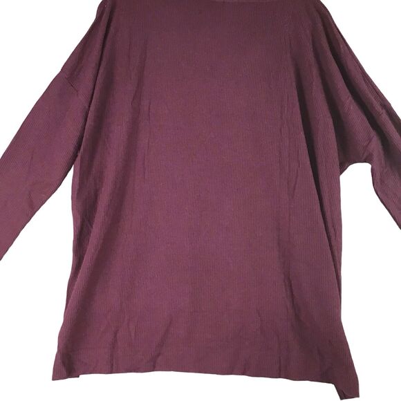 Ady P Womens Medium Oversized Tunic Sweater Maroon Cowl Neck High Low Hem NWOT - Picture 12 of 14
